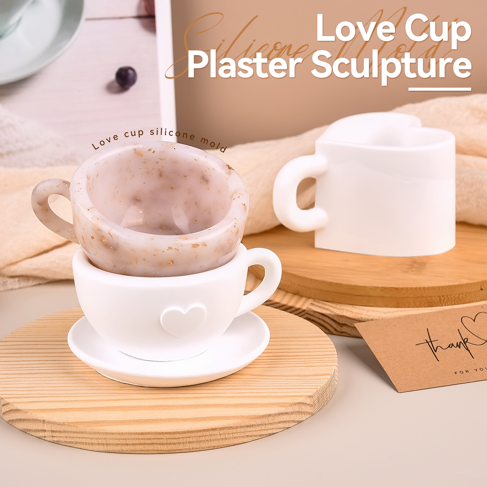 Coffee Tea Love - 3D Tea Cup Love Silicone Mold