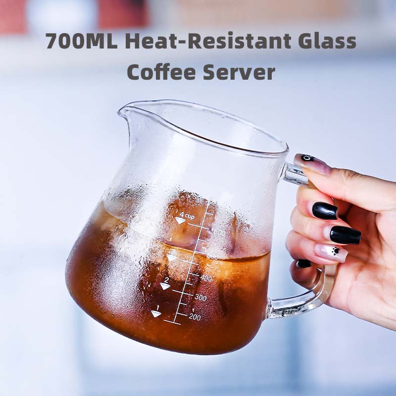 Tea Coffee Pot Set - New High Borosilicate 700ml Glass Pour