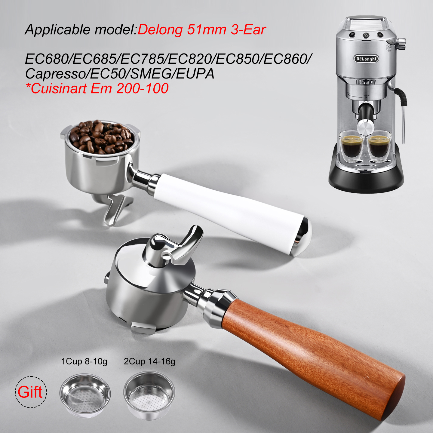 Coffee And Tea Filter - 51mm Double Spout Coffee Portafilter for