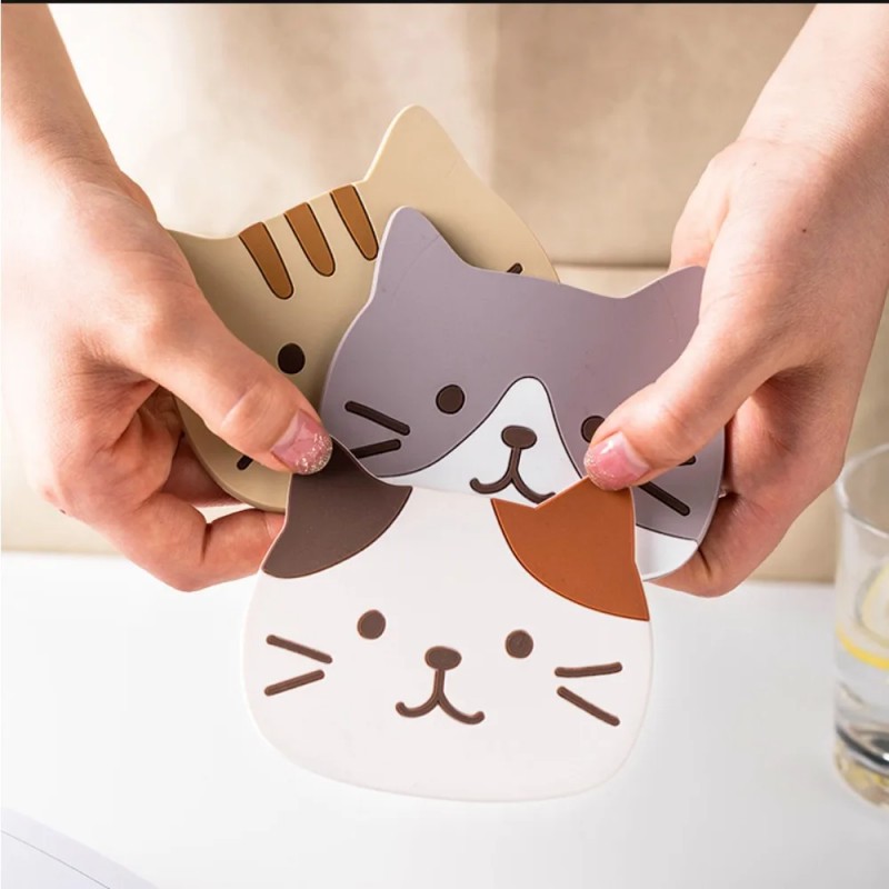 Lovely Cat Design Cup Coaster  - Coffee Tea Love reseña y precio