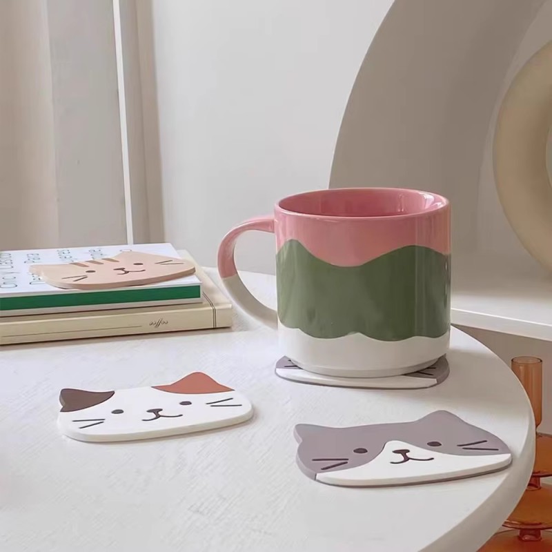 Lovely Cat Design Cup Coaster  - Coffee Tea Love reseña y precio