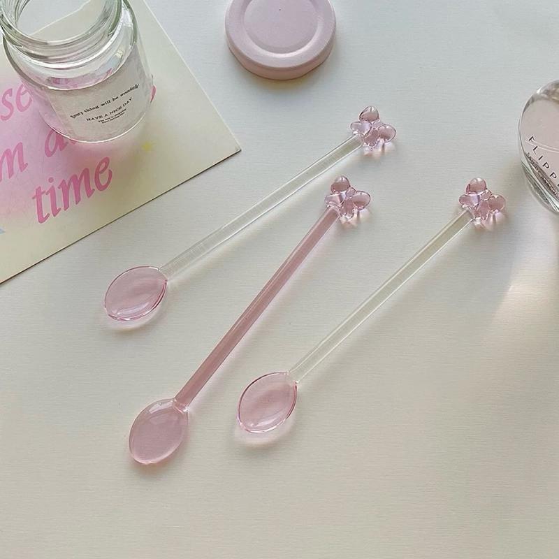 Pink Bow-Adorned Glass Coffee  - Tea Coffee Utensils reseña y precio
