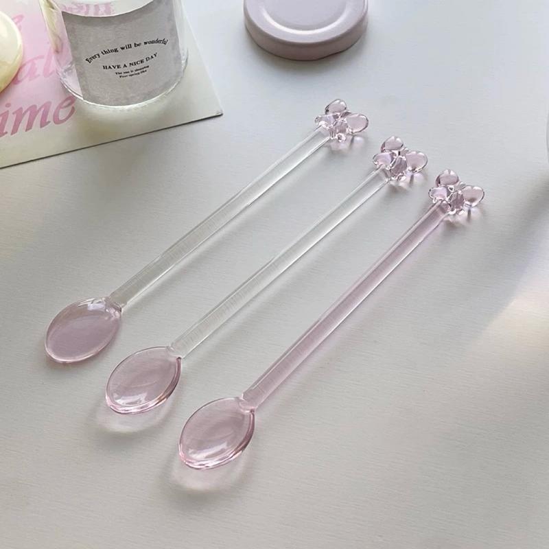 Pink Bow-Adorned Glass Coffee  - Tea Coffee Utensils reseña y precio