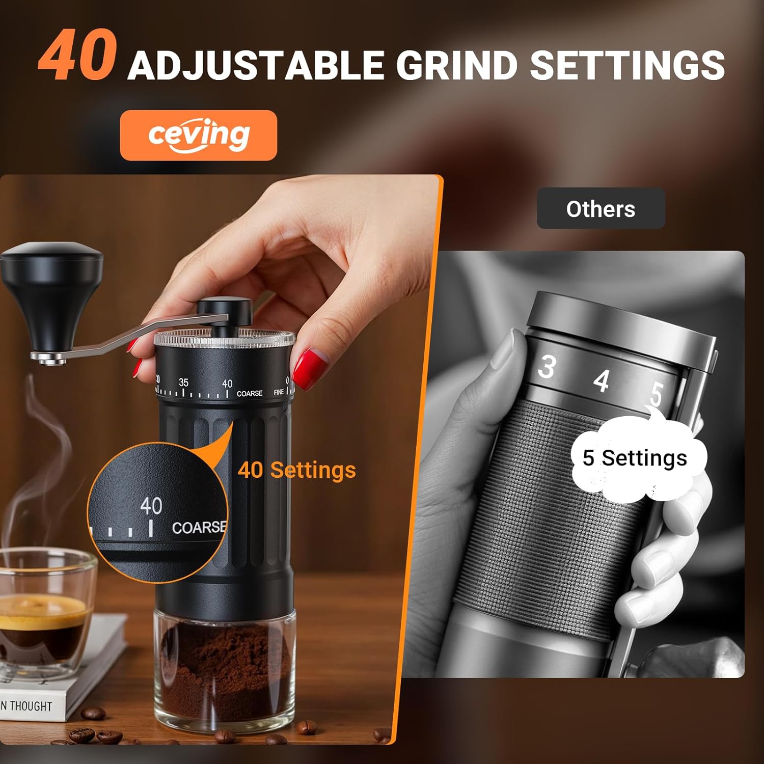 Mini Manual Coffee Grinder wit - Burr Hand Grinder reseña y precio