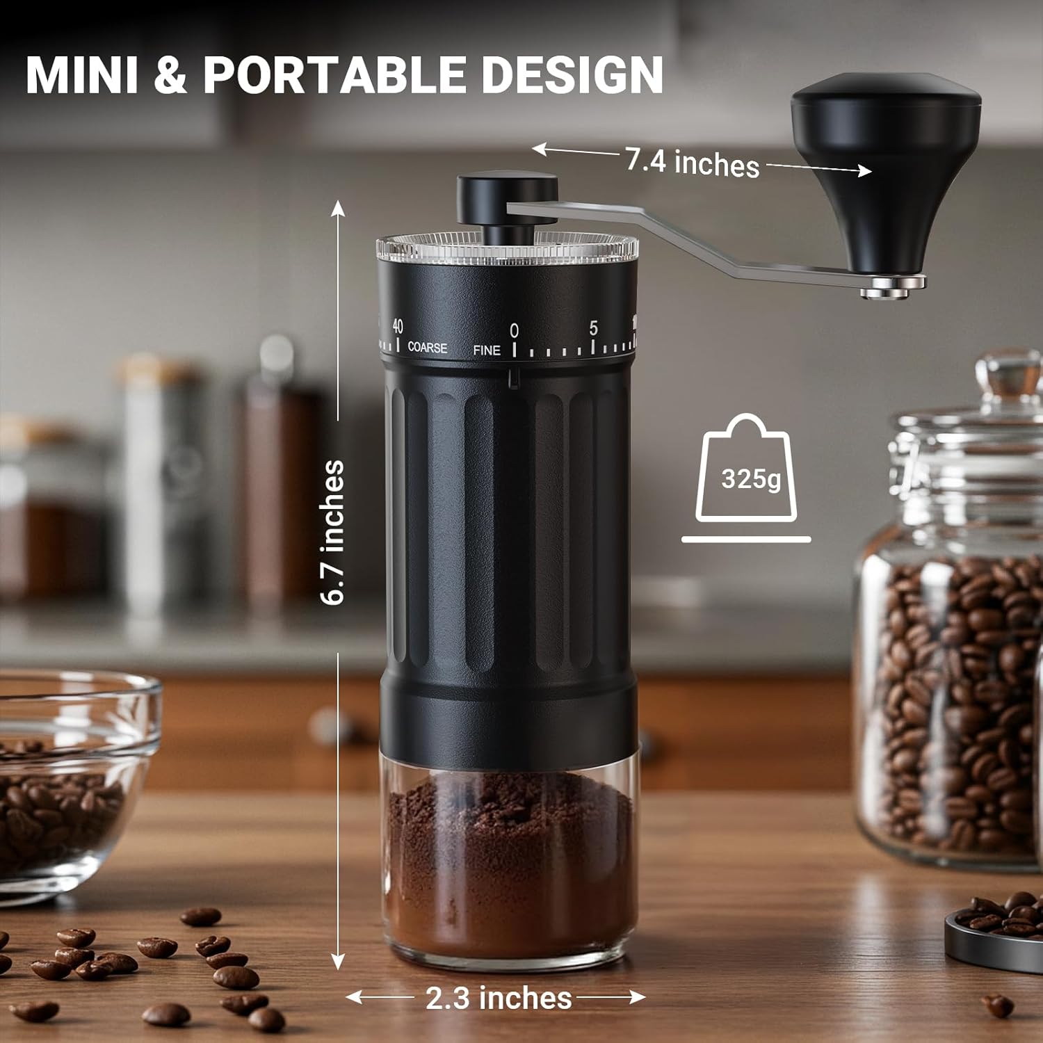 Mini Manual Coffee Grinder wit - Burr Hand Grinder reseña y precio