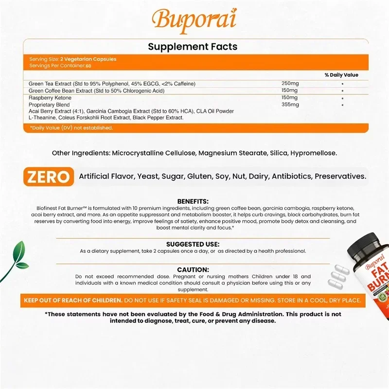 Fat Burner Capsules - Healthy  - Coffee Tea And Bean reseña y precio