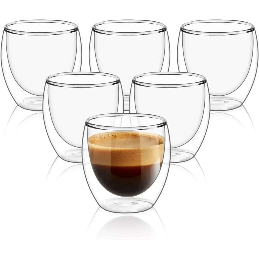 6 pcs Clear Double Wall Glass  - Tea Coffee Pot Set reseña y precio