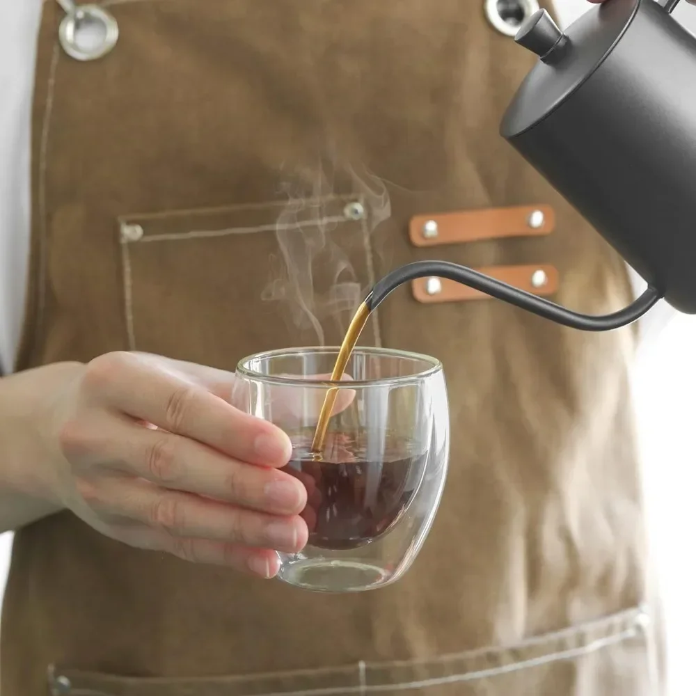 6 pcs Clear Double Wall Glass  - Tea Coffee Pot Set reseña y precio
