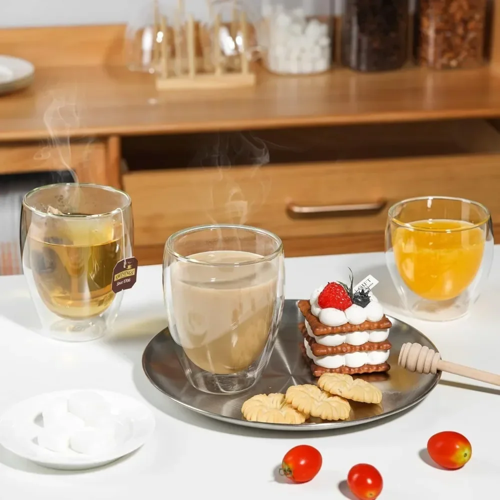6 pcs Clear Double Wall Glass  - Tea Coffee Pot Set reseña y precio