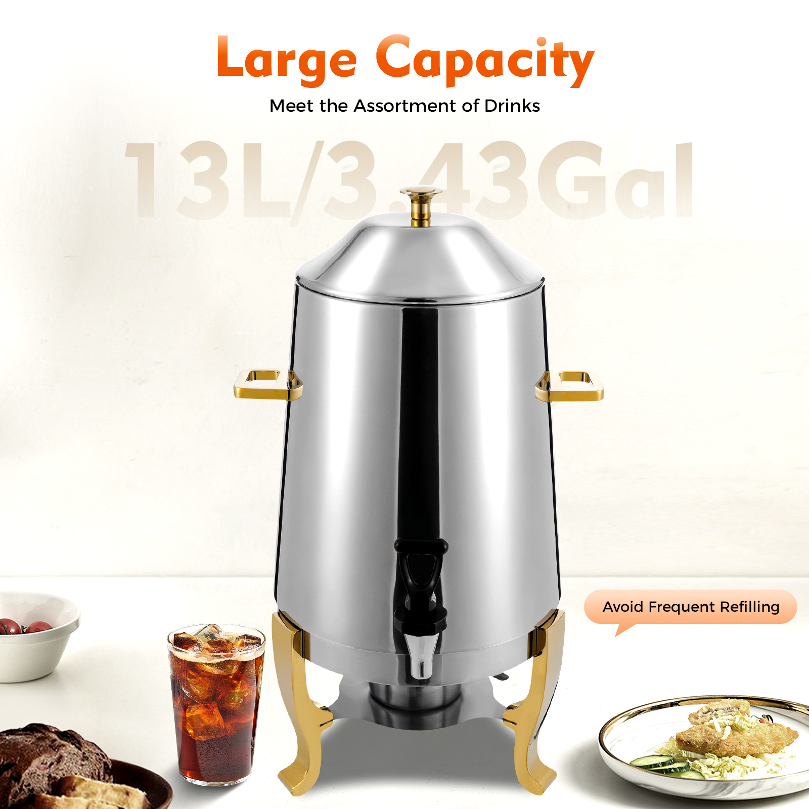 Coffee Urn With Fuel Holder 13 - Coffee Tea Urn reseña y precio
