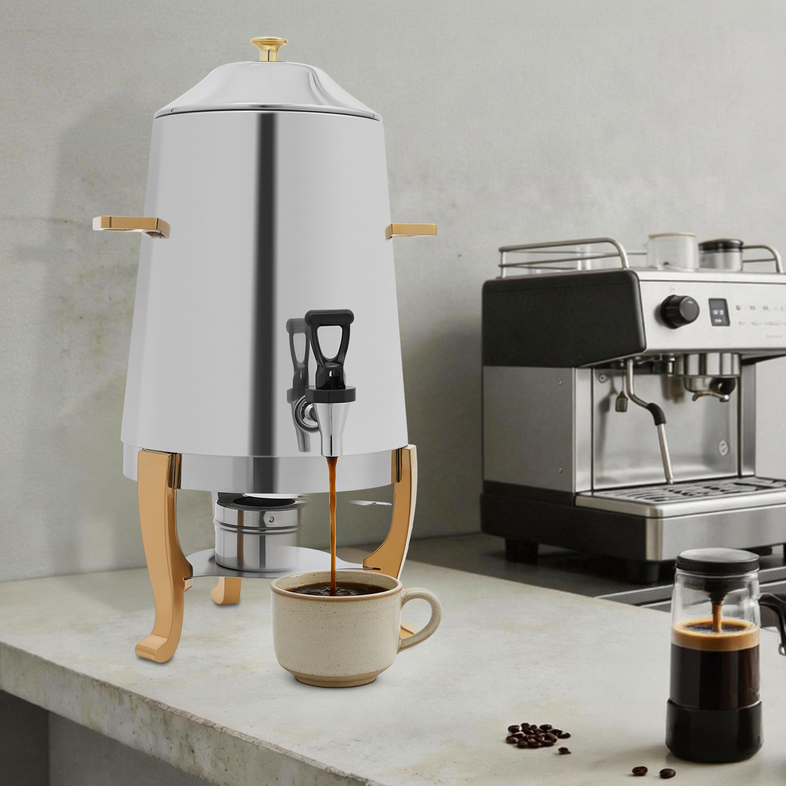 3.5 Gallon Stainless Steel Hot - Coffee Tea Urn reseña y precio