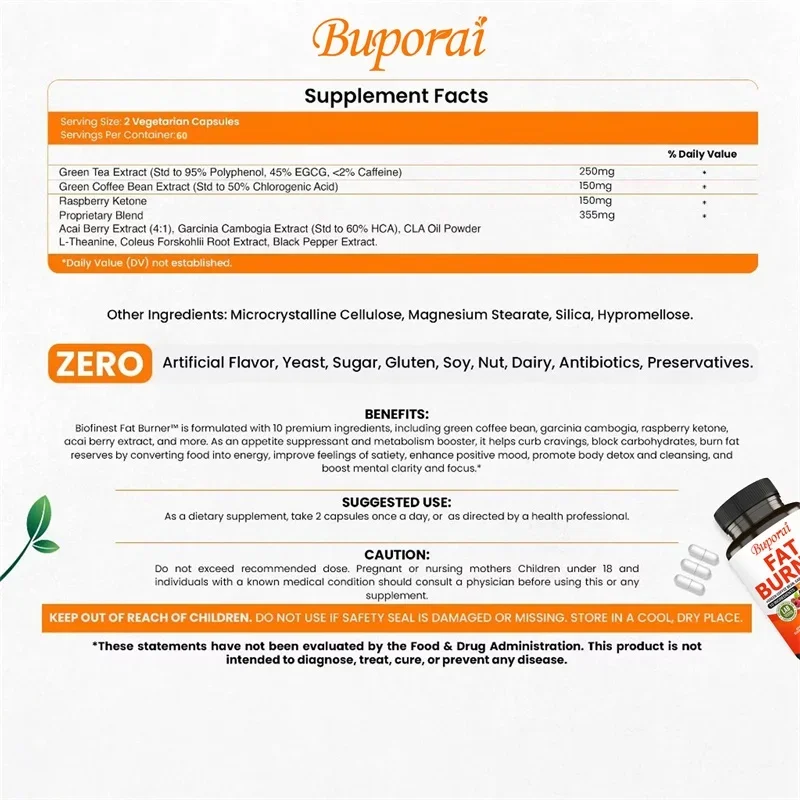 Fat Burner Capsules - Healthy  - Coffee Tea And Bean reseña y precio