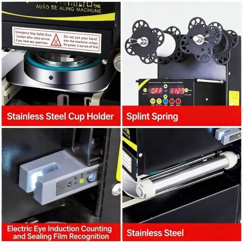 Automatic Plastic Cup Sealing  - Coffee Tea Shop reseña y precio