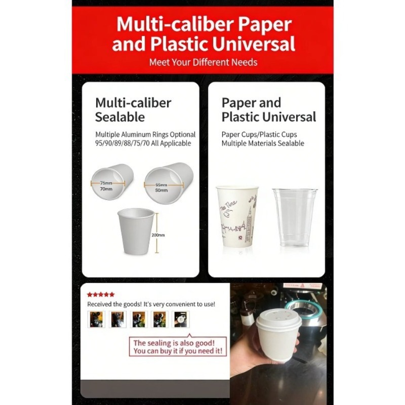 Automatic Plastic Cup Sealing  - Coffee Tea Shop reseña y precio