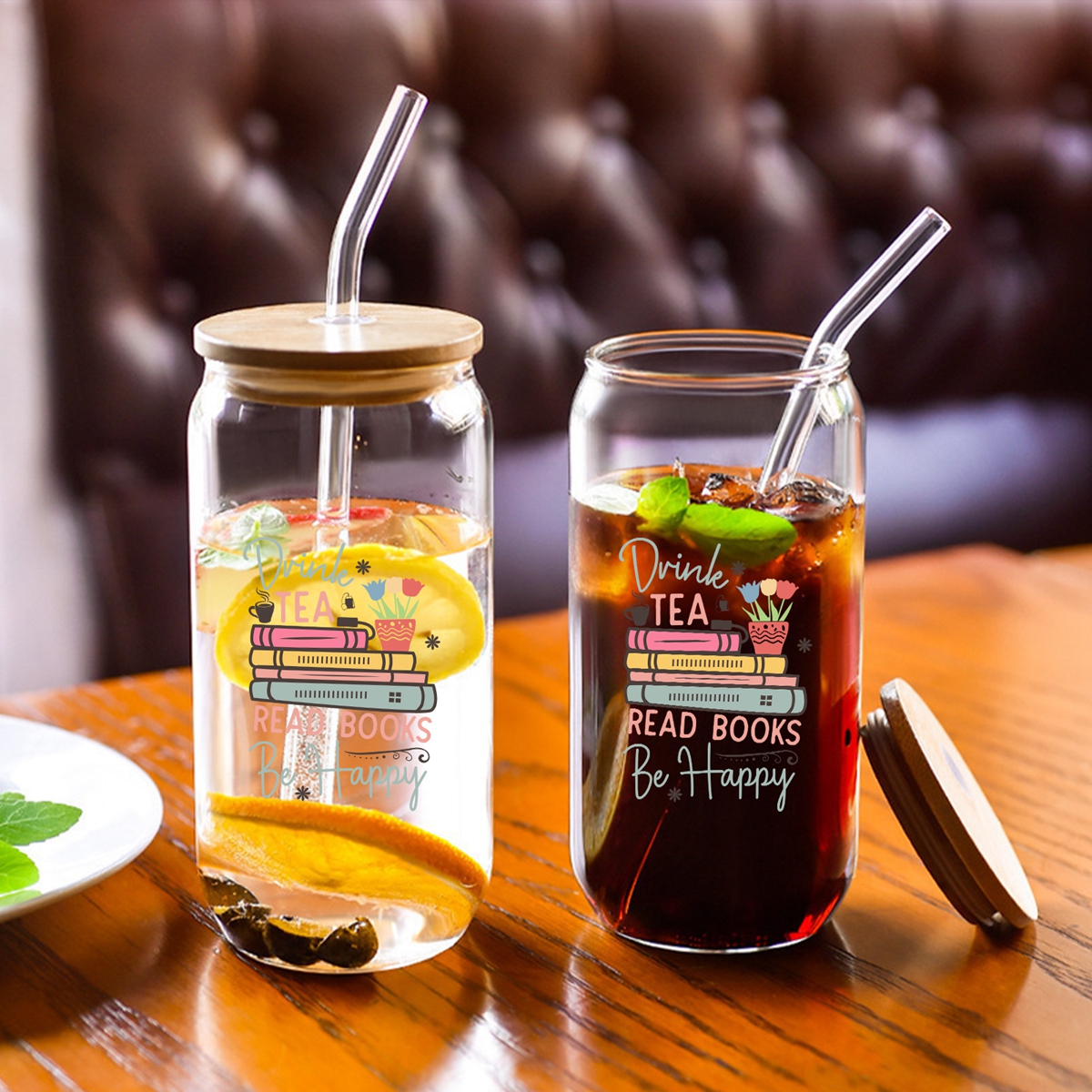 1pc Drink Tea Read Books Be Ha - Coffee Tea Library reseña y precio