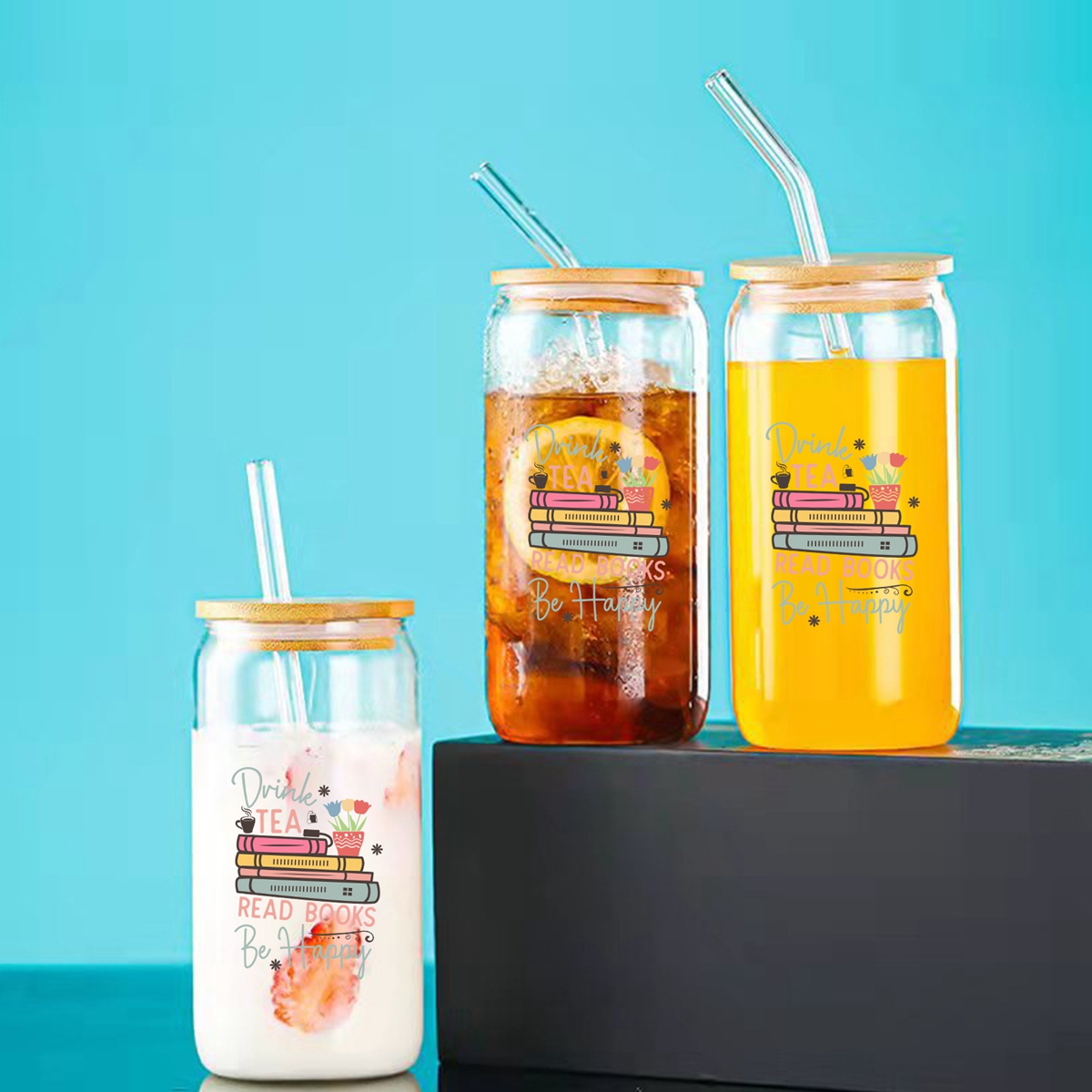 1pc Drink Tea Read Books Be Ha - Coffee Tea Library reseña y precio