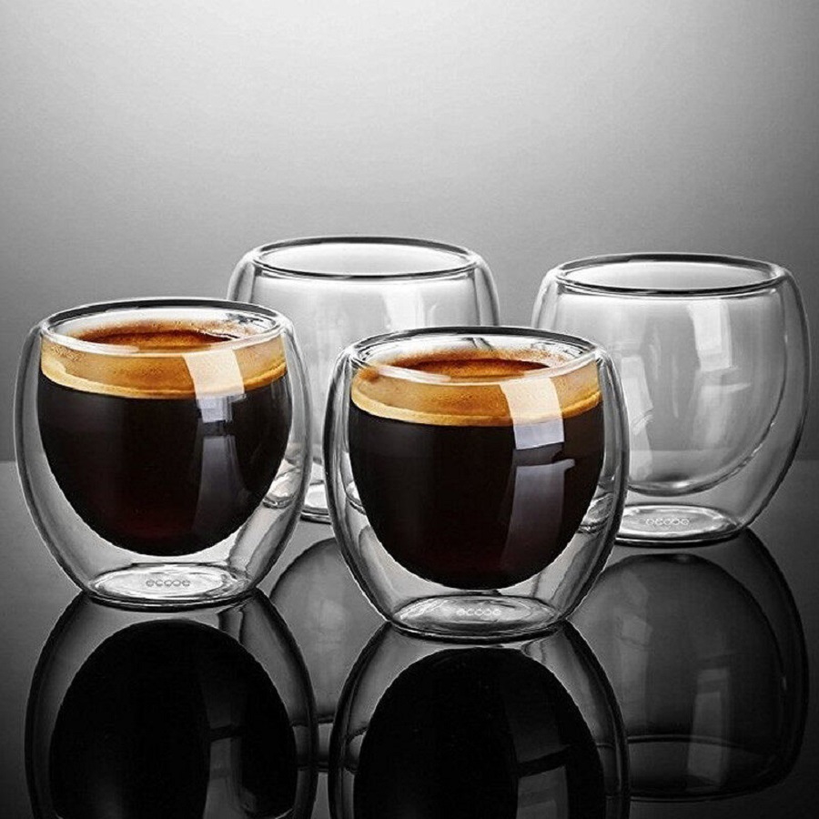 Double Walled Glass Coffee Mug - Tea Coffee Pot Set reseña y precio