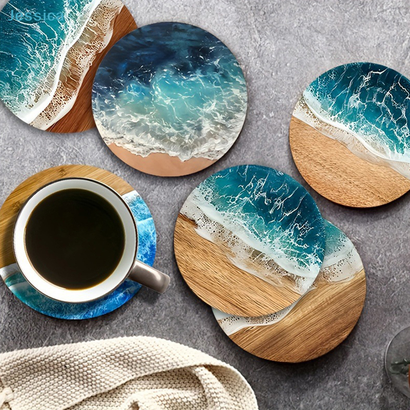 ♥Ocean Wave & Wood Grain Coast - Tea Coffee Pot Set reseña y precio