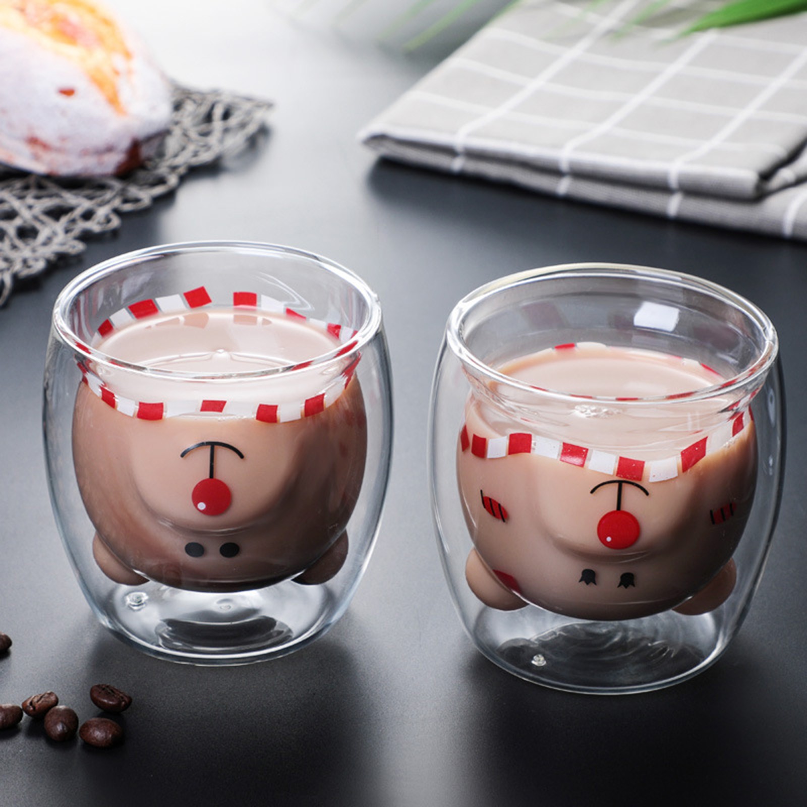 Lovely Glass Mugs Bear Cat Dog - Coffee Tea Love reseña y precio