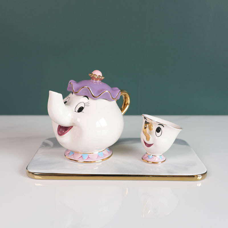 Hot Teapot Cartoon Beauty And  - Tea Coffee Pot Set reseña y precio