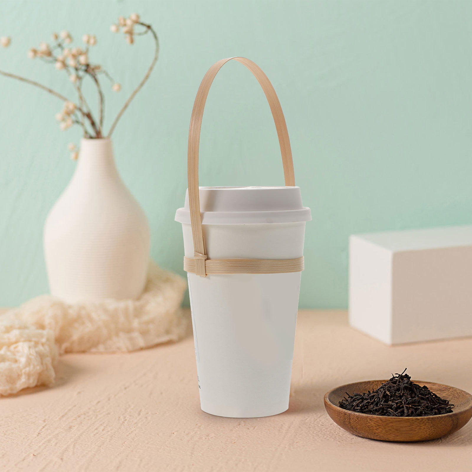 10Pcs Bamboo Drink Cup Carrier - Coffee Tea Holders reseña y precio