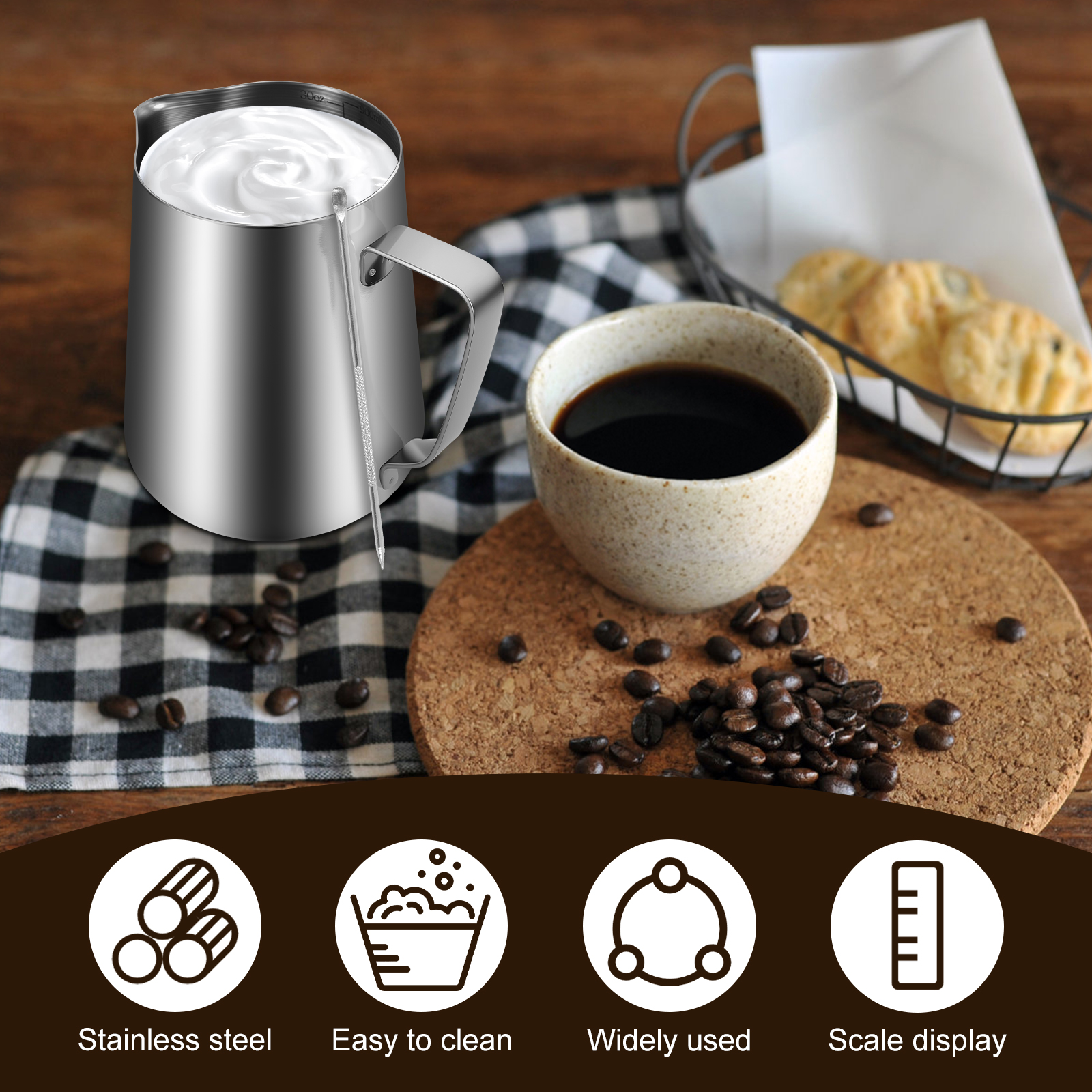 Milk Frothing Pitcher Kit Vers - Barista Milk Jug reseña y precio