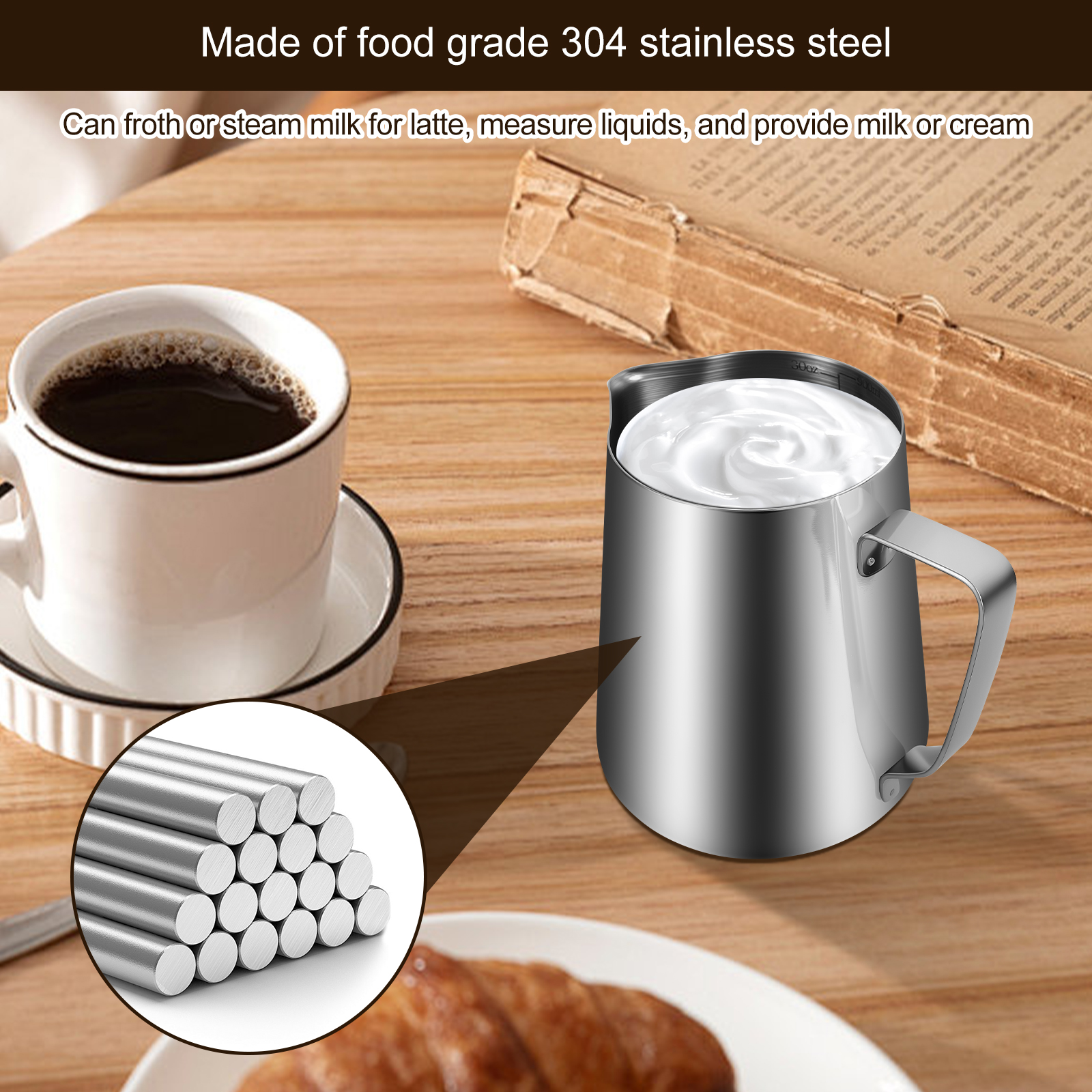 Milk Frothing Pitcher Kit Vers - Barista Milk Jug reseña y precio