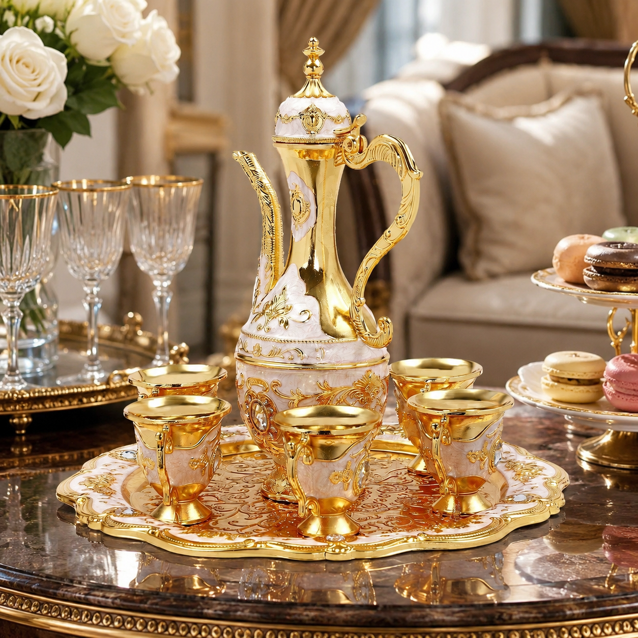 Vintage Turkish Tea Set with C - Tea Coffee Pot Set reseña y precio