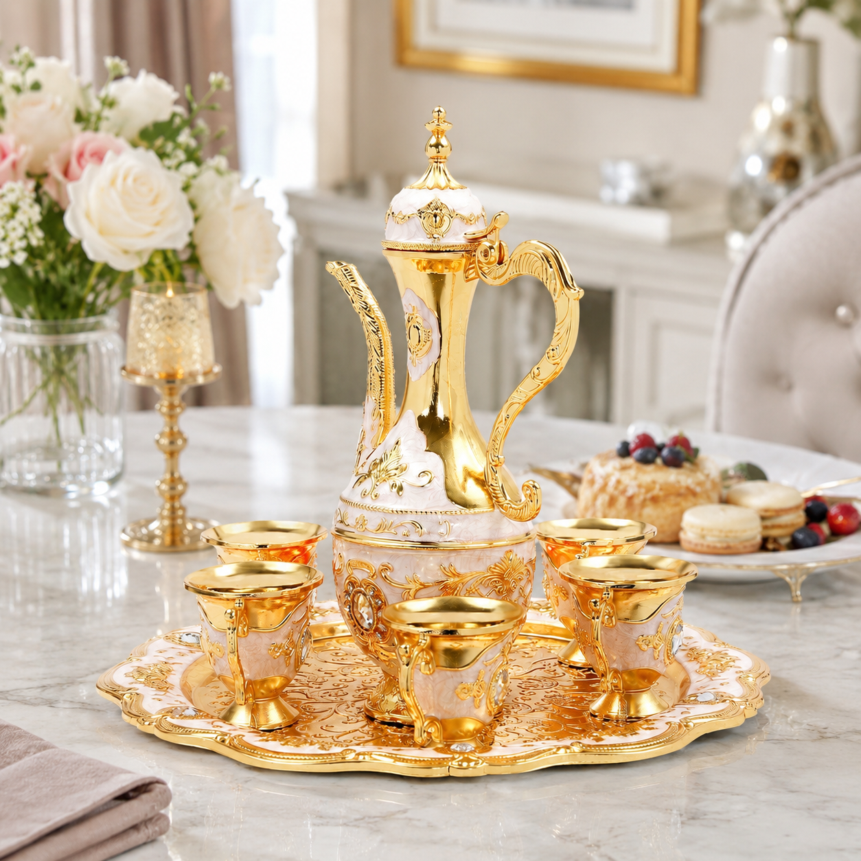 Vintage Turkish Tea Set with C - Tea Coffee Pot Set reseña y precio