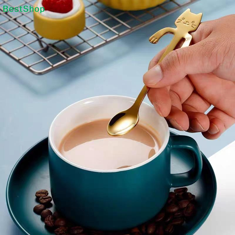 ☪Stainless Steel Cute Cat Hang - Coffee Tea Love reseña y precio