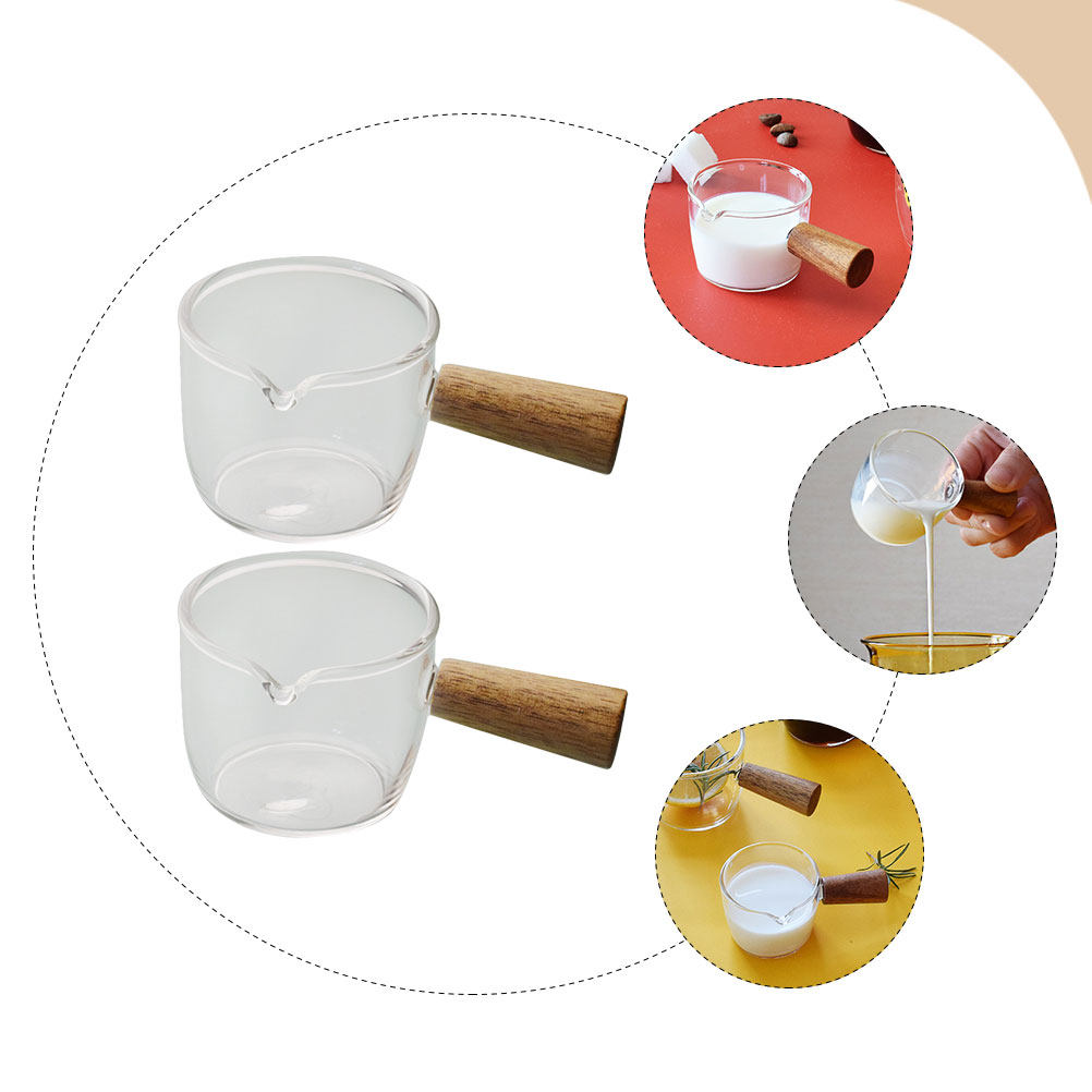 2Pcs Glass Milk Cups Premium T - Barista Milk Jug reseña y precio