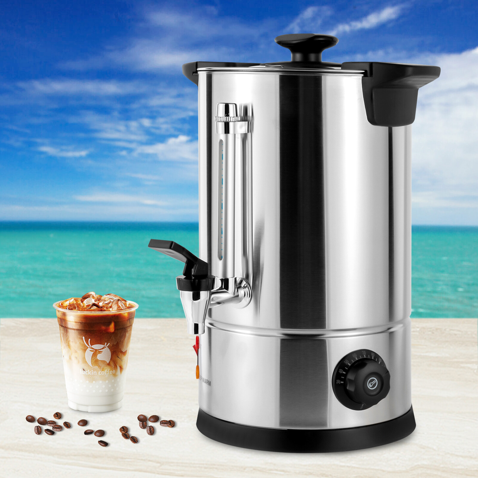 8L Commercial Electric Hot Wat - Coffee Tea Urn reseña y precio