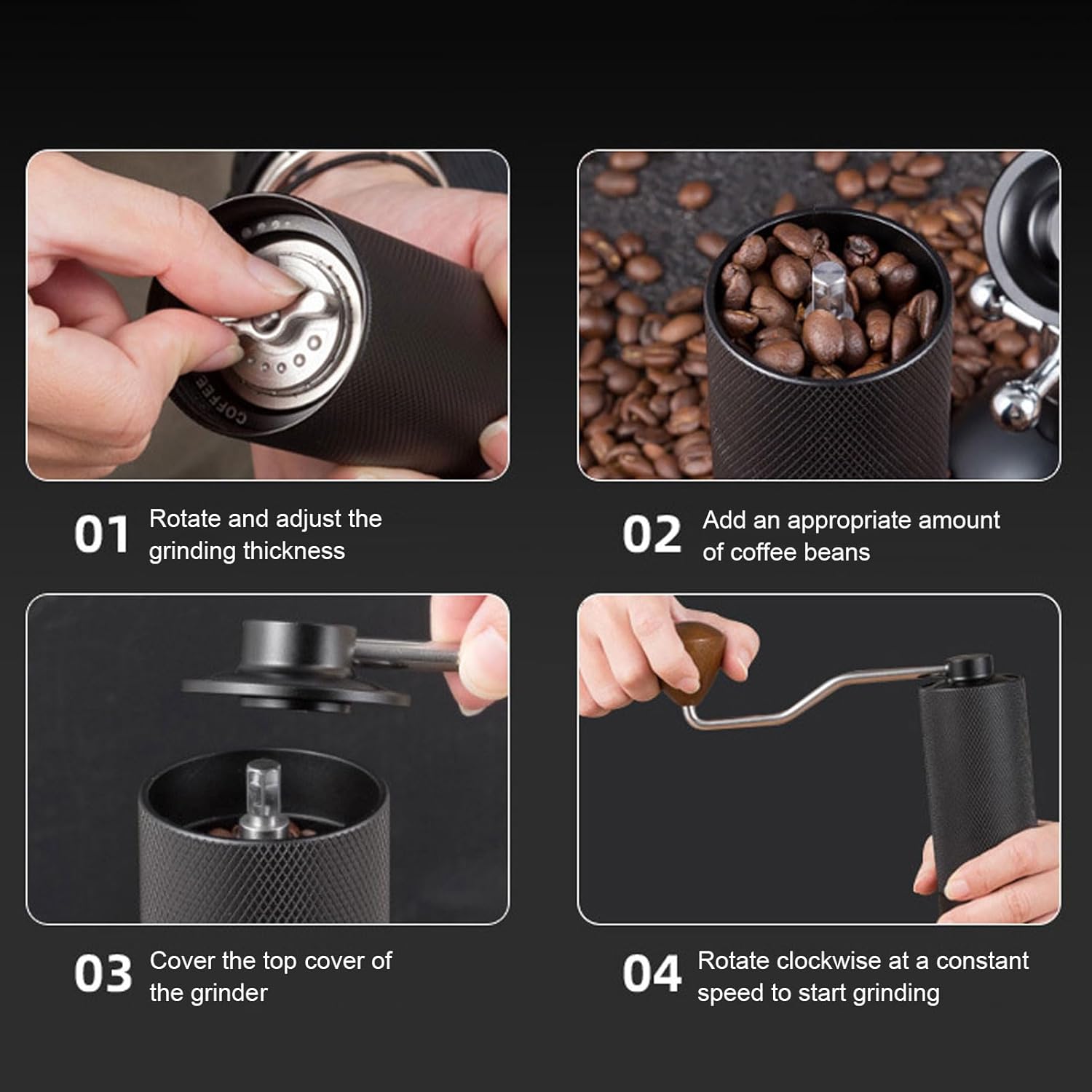 Manual Coffee Bean Grinder, Po - Burr Hand Grinder reseña y precio