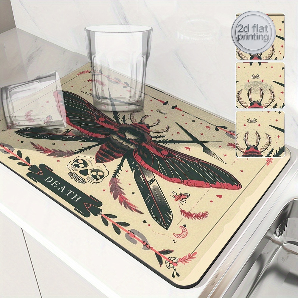 1pc  Card Moth Skull Gothic Ab - Tea Coffee Utensils reseña y precio