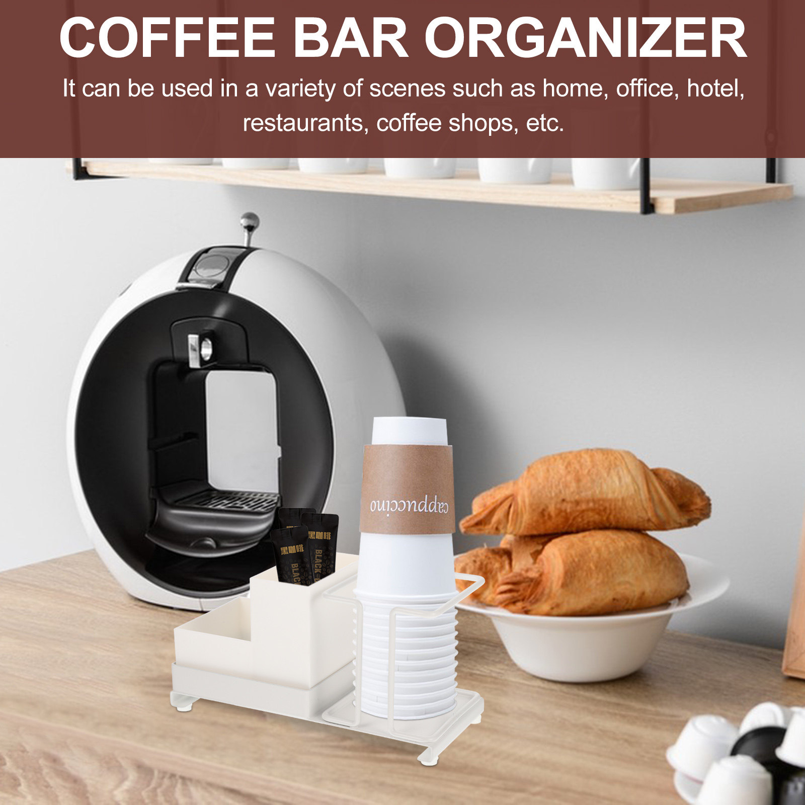 Coffee Bar Organizer Disposabl - Coffee Tea Holders reseña y precio