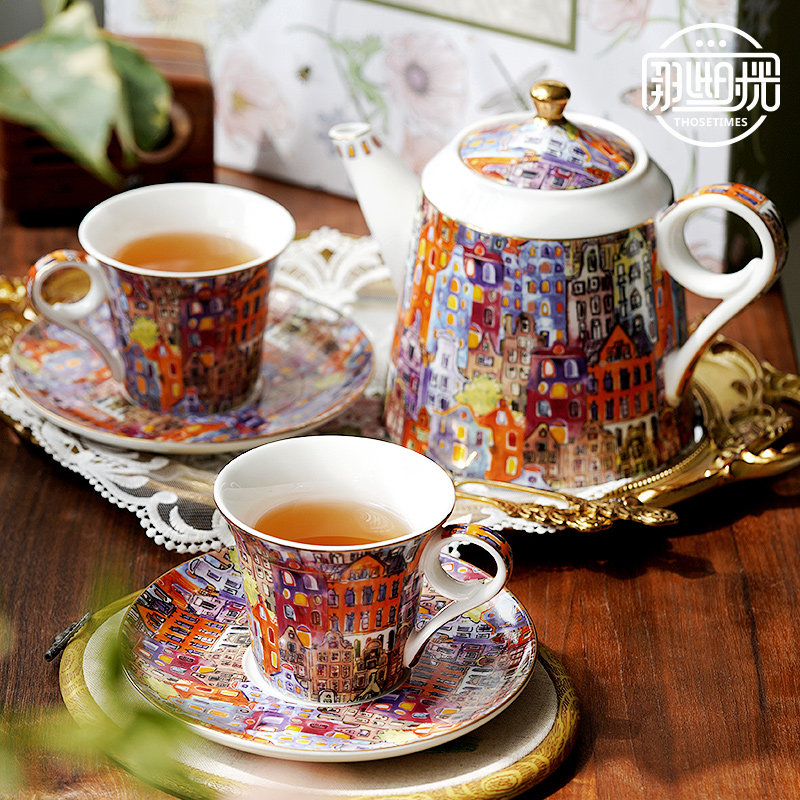 Exquisite high-end English aft - Tea Coffee Pot Set reseña y precio