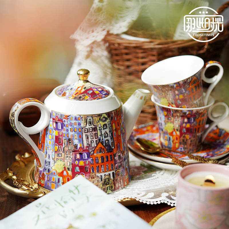 Exquisite high-end English aft - Tea Coffee Pot Set reseña y precio