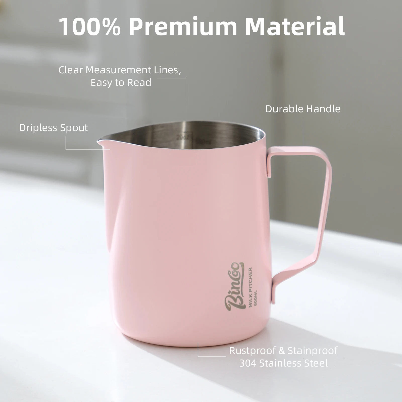 BINCOO 350/600ML Coffee Milk F - Barista Milk Jug reseña y precio