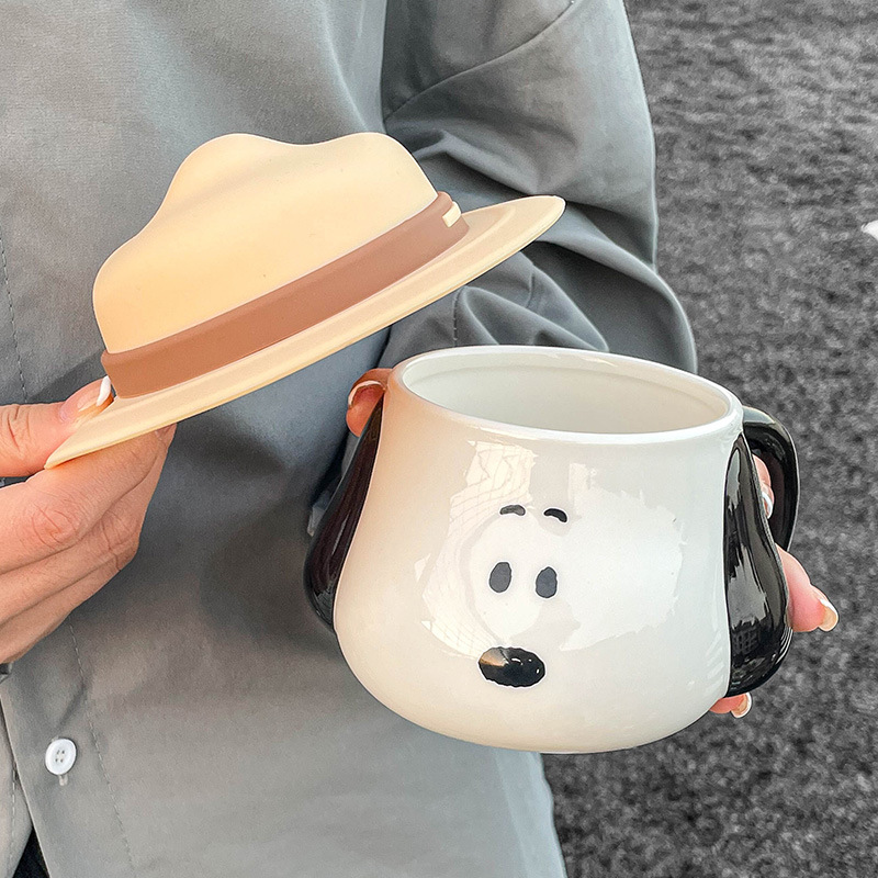 Snoopy Ceramic Mug Kawaii Cart - Coffee Tea Pictures reseña y precio